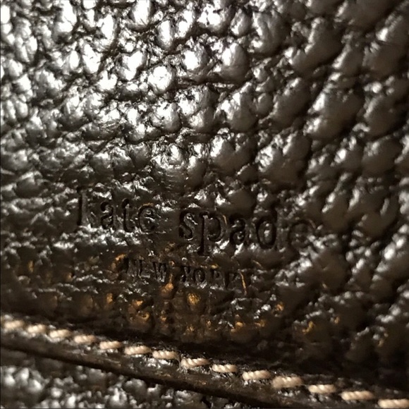 Kate Spade vintage pebbled tri-folding wallet black - Picture 2 of 9